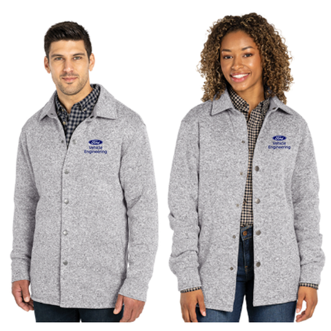Charles River Heathered Fleece Snap Shacket