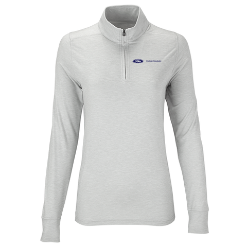 Ladies Zen 1/2 Zip Pullover-Silver