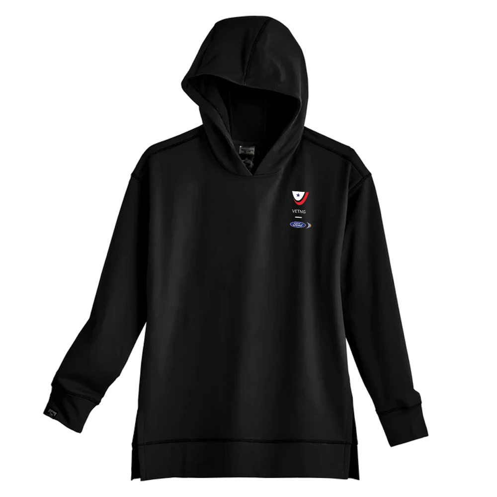 VETNG Side Kick Ladies Hooded Shirt- Black