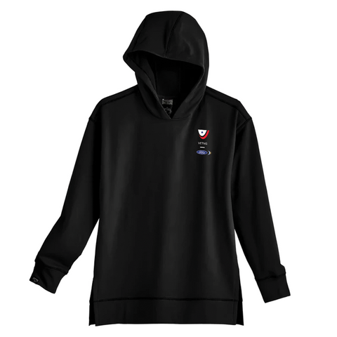 VETNG Side Kick Ladies Hooded Shirt- Black