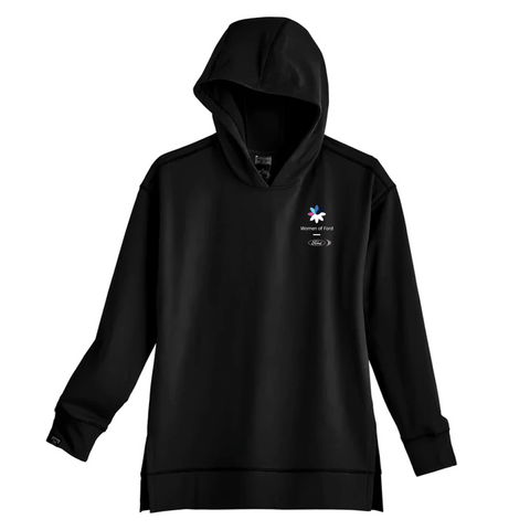 WOF Side Kick Ladies Hooded Shirt- Black