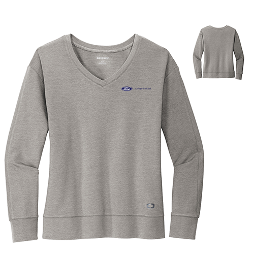 OGIO Luuma Flex Long Sleeve V-Neck-Gray