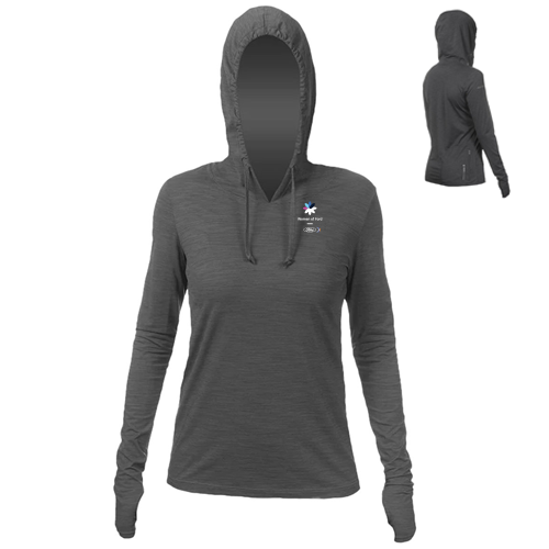 WOF Anetik Women's Breeze Tech Hooded Tee-Charcoal