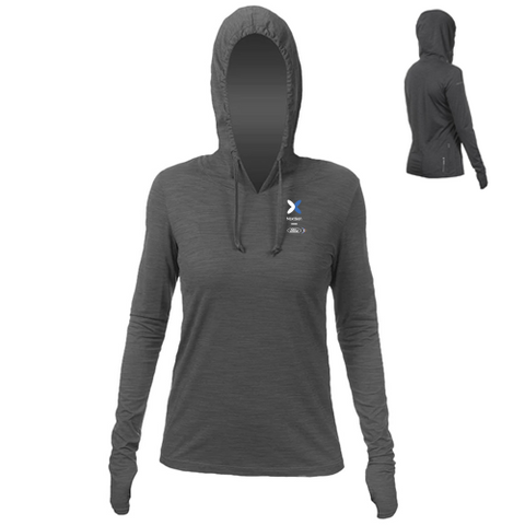 NextGen Anetik Women's Breeze Tech Hooded Tee-Charcoal